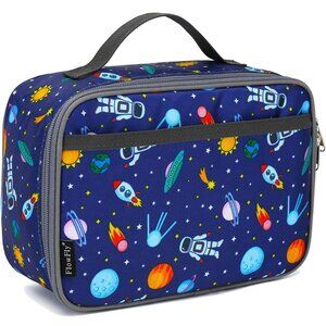 FlowFly Kids Lunch box Insulated Soft Bag Mini Cooler Back to School Astonaut